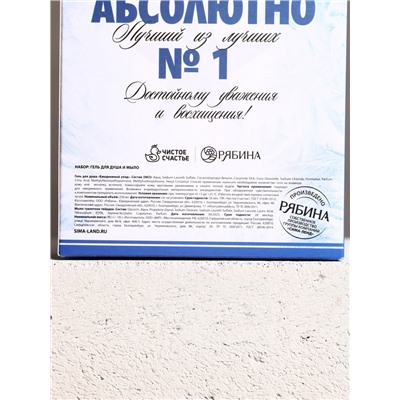 Подарочный набор «Абсолютно лучший», гель для душа водка 250 мл и мыло для рук 70 г, Чистое счастье