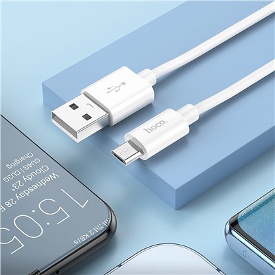 Кабель USB - micro USB Hoco X87 Magic 12W 100см 2,4A  (white)