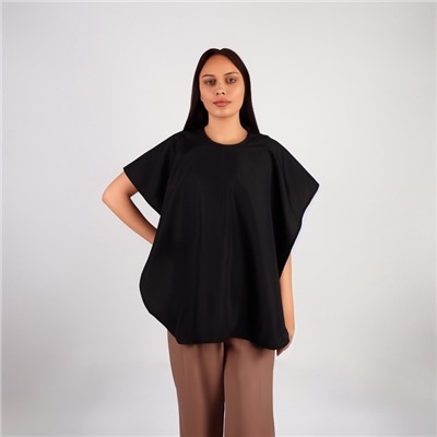 Пелерина парикмахерская, с крючком, чёрная