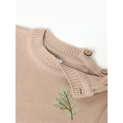 Джемпер вязаный новогодний «Крошка Я. Еловые веточки», рост 74-80 см, бежевый