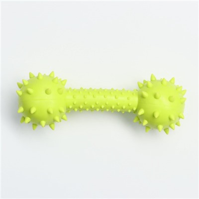 Жевательная игрушка для собак «Грозная гантель», 15×5 см, салатовая