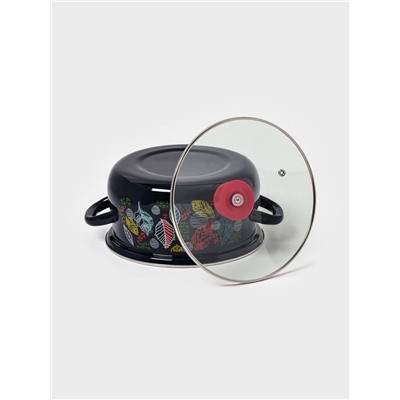 Набор кастрюль эмалированных «Лесная ягода-1-Экстра», 3 предмета: 2 л, 3 л, 4 л, чёрный