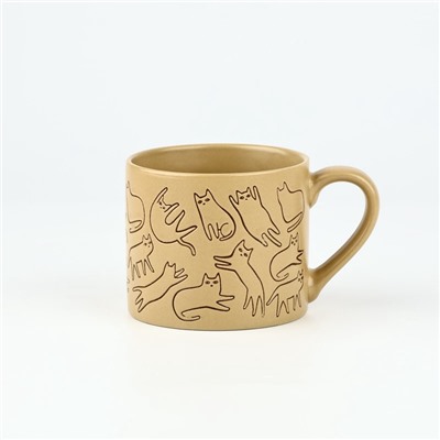 Кружка чайная керамическая «Котики», 320 мл, ручная работа