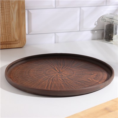 Блюдо для пиццы «Гладь‎‎», 28×2.5 см, красная глина