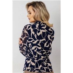 Блузка женская  3187/08/Синий, бежевый