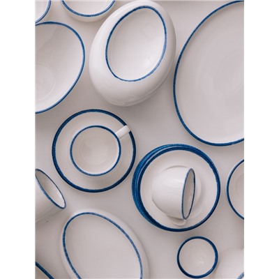 Блюдо сервировочное Magistro Blue Lagoon, 21×14.4×3.5 см, фарфор, белое