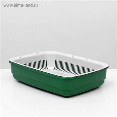 Лоток большой с сеткой Atlantis «Стандарт», 42×31×10 см, зеленый