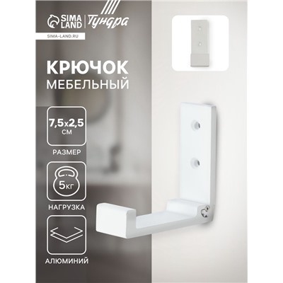 Крючок мебельный CAPPIO FOLD, однорожковый, складной, цвет белый