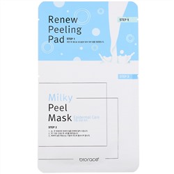 Biorace, Milky Peel Mask, Epidermal Care, 5 Sheets, 35 ml Each