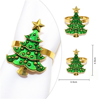 Кольца для салфеток "Зеленая Ёлочка" металл, 2 штуки.