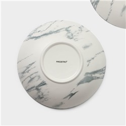 Тарелки глубокие Magistro Real Marble, 800 мл, 21×4.7 см, набор 2 шт., фарфор, белые
