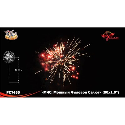 Фейерверк РС7455 МЧС: Мощный чумовой салют (1" х 80)