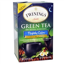 Twinings, Nightly Calm, зеленый чай без кофеина, полученный природным способом, 20 пакетиков, 40 г (1,41 унции)