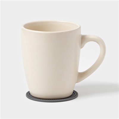 Набор подставок под горячее, под кружку, силикон, 6 шт., d=8 см, серый