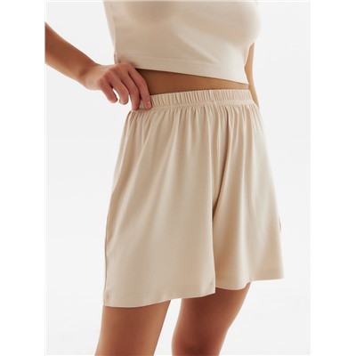 Пижама женская (футболка, шорты) MINAKU: Home collection, размер 44, бежевая