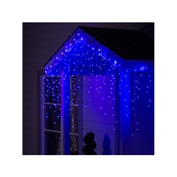 Гирлянда «Бахрома» 3×0.9 м, IP44, УМС, прозрачная нить, 232 LED, свечение синее, 220 В