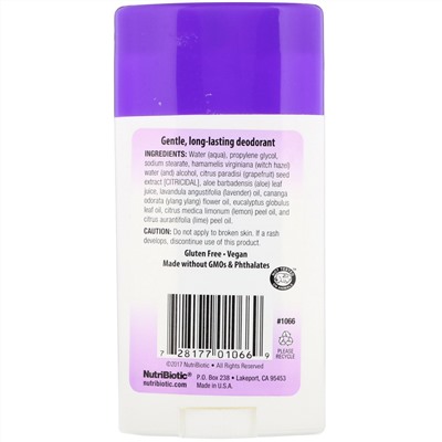 NutriBiotic, Дезодорант, лаванда, 75 г (2,6 унции)