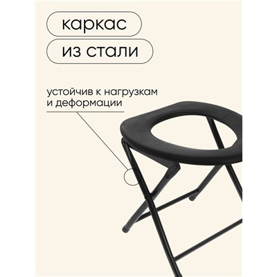 Стул-туалет для туриста, складной, 32×34×36 см, до 75 кг