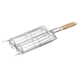Решётка гриль для овощей Maclay, двойная, хромированная сталь, 49×14×7 см, рабочая поверхность 27×17 см