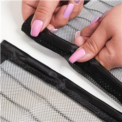 Сетка антимоскитная для дверей, 100×210 см, на магнитах, чёрная