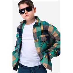 Детская теплая фланелевая рубашка в клетку Happyfox