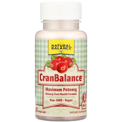 Natural Balance, CranBalance, Urinary Tract Health Formula, 30 VegCaps