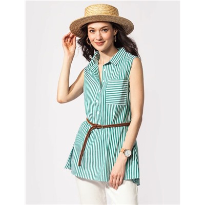 Удлиненная блузка в полоску