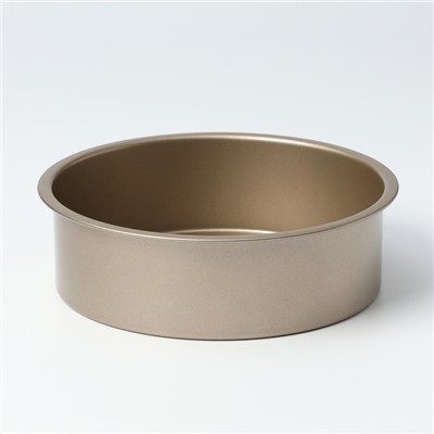 Форма для выпечки Доляна «Круг. Рэнди», 21.5×6.5 см, съёмное дно, антипригарное покрытие, цвет золотой