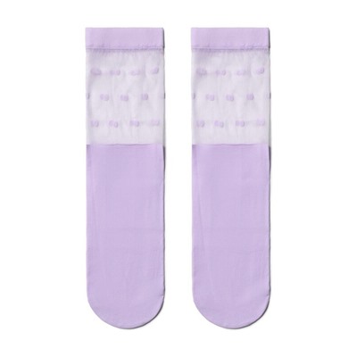 Полиамидные CONTE FANTASY Удлиненные носки с прозрачным верхом в горошек