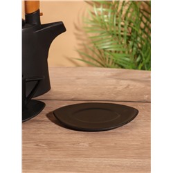 Набор для чаепития «Старинный обычай», чайник, 2 чайные пары, керамика, чёрный