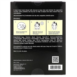 Radiant Seoul, тканевые маски с древесным углем для восстановления баланса, 5 шт., по 25 мл (0,85 унции) каждая