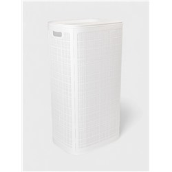 Плетёная корзина для белья с крышкой «Лён», 100 л, 43×32×80 см, белая