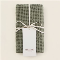 Полотенце вафельное SL HOME: Linen «Олива», 40×70 см, оливковое