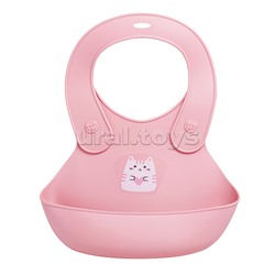 Нагрудник детский с декором (Светло-розовый)