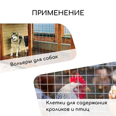 Сетка оцинкованная, сварная, 25×1 м, ячейка 25×25 мм, d=1 мм, Greengo