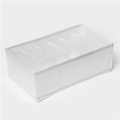 Органайзер для хранения белья LaDо́m, 6 ячеек, 28×16×10 см, белый