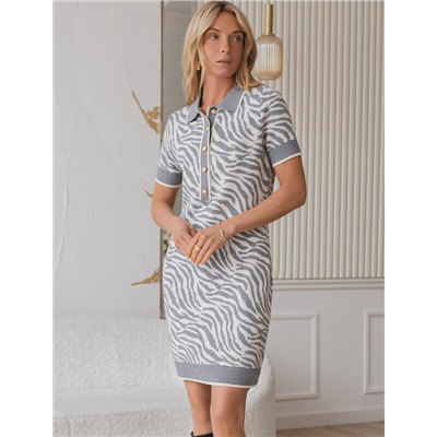 Платье жаккардовой вязки с кашемиром