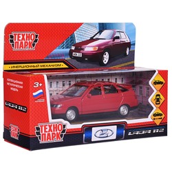 Машина металл ваз-2112 12 см, двери, багаж, вишневый, в коробке