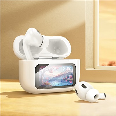 Беспроводные Bluetooth-наушники Borofone TWS BW76 ANC с экраном (white)