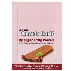 NuGo Nutrition, Smarte Carb Bar, Chocolate Black Cherry, 12 Bars, 1.76 oz (50 g) Each