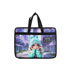Папка с ручками А4, 100x250x340 мм, deVENTE "Paris Girl", пластик, ручки-текстиль, для девочки