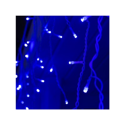 Гирлянда «Бахрома» 3×0.6 м, IP44, УМС, белая нить, 160 LED, свечение синее, 220 В