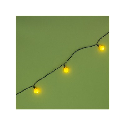 Гирлянда «Нить», 4.5 м, уличная, с насадками «Шарик», IP44, 30 LED, 2 режима, солнечная батарея, тёмная нить, свечение жёлтое