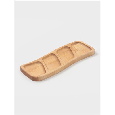 Менажница прямоугольная Доляна, 30×10×1.8 см, 4 секции, дерево берёза