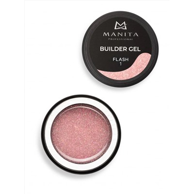 MANITA Гель моделирующий для ногтей с хлопьями юки / Builder Gel Flash №01, 15 мл 28218