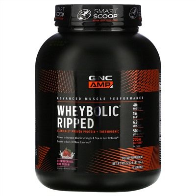 GNC, WheyBolic Ripped, Strawberries and Cream, 2.6 lb (1166 g)