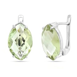 Серьги из серебра зеленый аметист, Арин