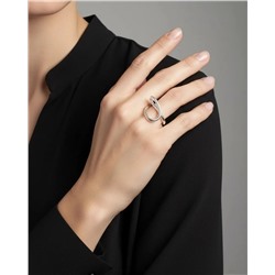 Кольцо с белым серебрением