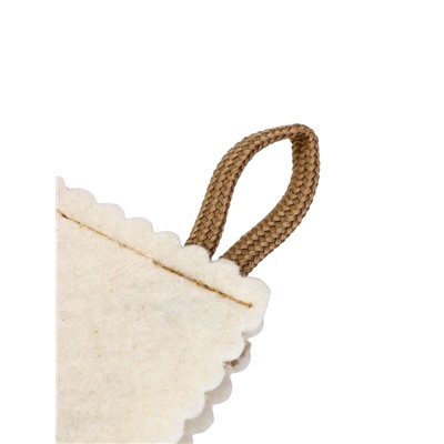 Рукавица для бани и сауны «Лучший банщик», шерсть 50%, полиэфир 50%, белая