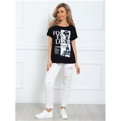 Футболка "Флорет" (Черный)